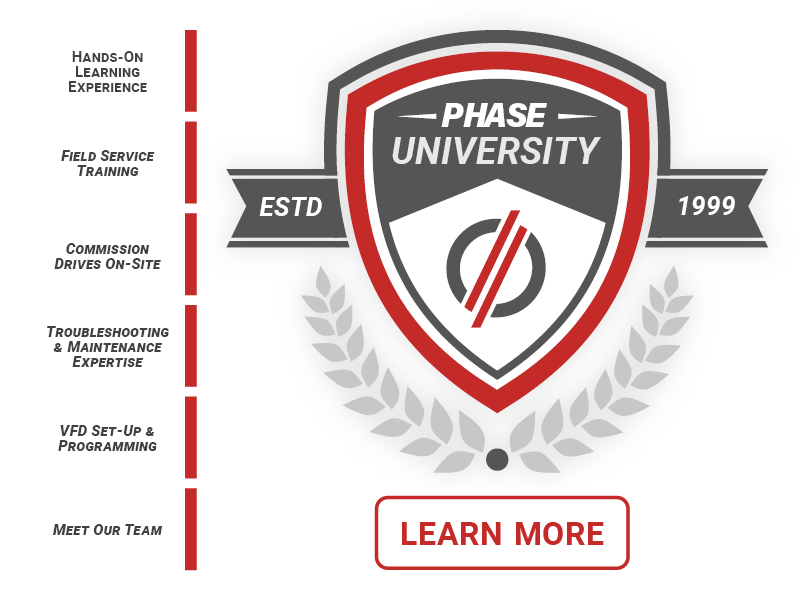 Phase University - Hands on training for VFD setup and programming - Learn More